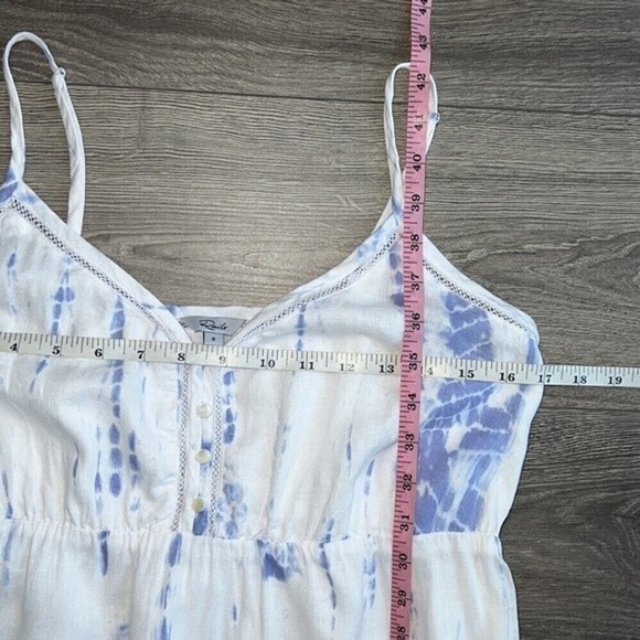 RAILS Delilah Midi Dress Cloud Tie Dye White & Blue Ruffle Hem Small *Tiny Flaw! - Picture 11 of 12